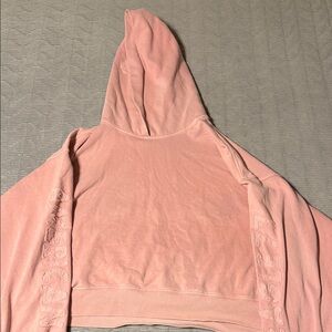 Pink American Eagle Crop Top Hoodie